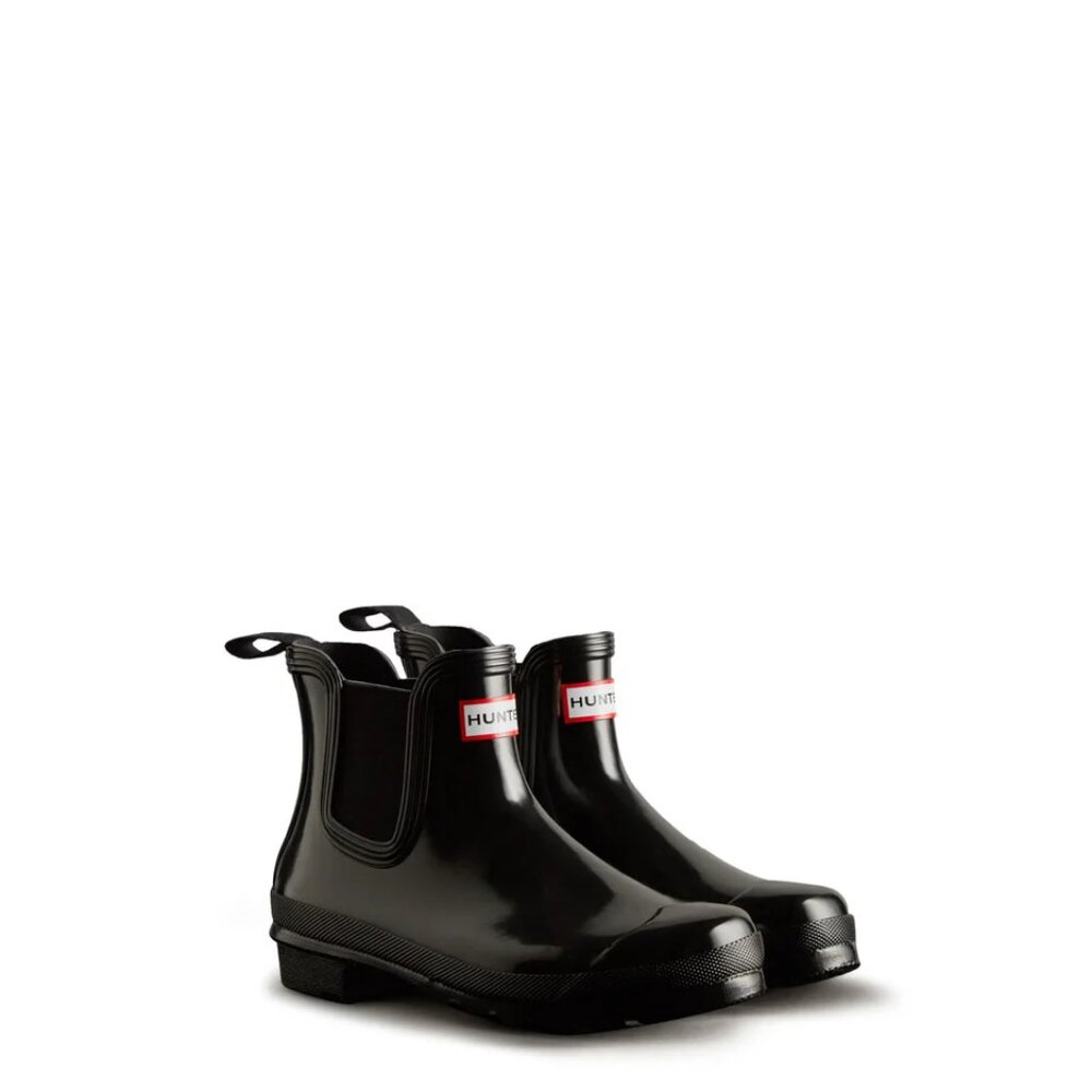 Hunter Women's Original Gloss Chelsea Boots in Black - Picture 6 of 10